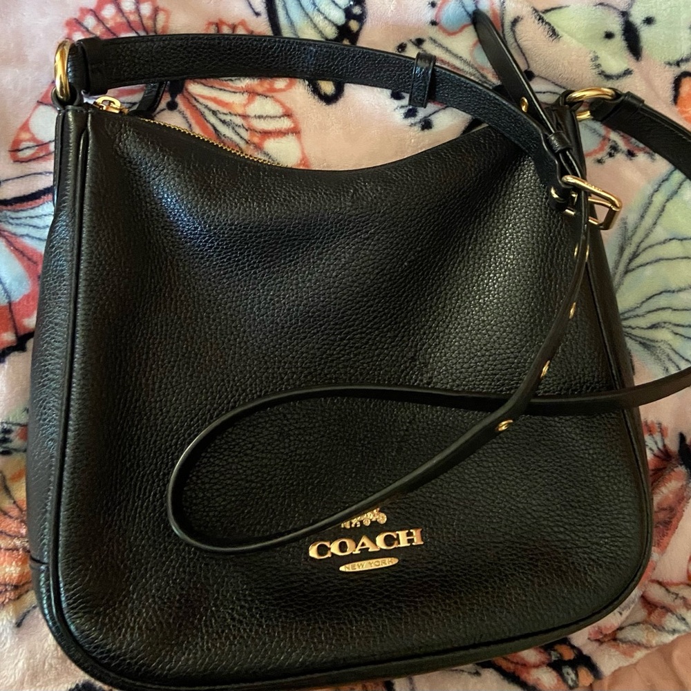 Coach Black Leather Shoulder Bag